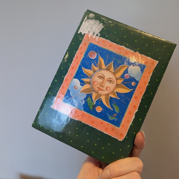 Sun and Moon Art Print on Green Canvas - Picture 4 of 7